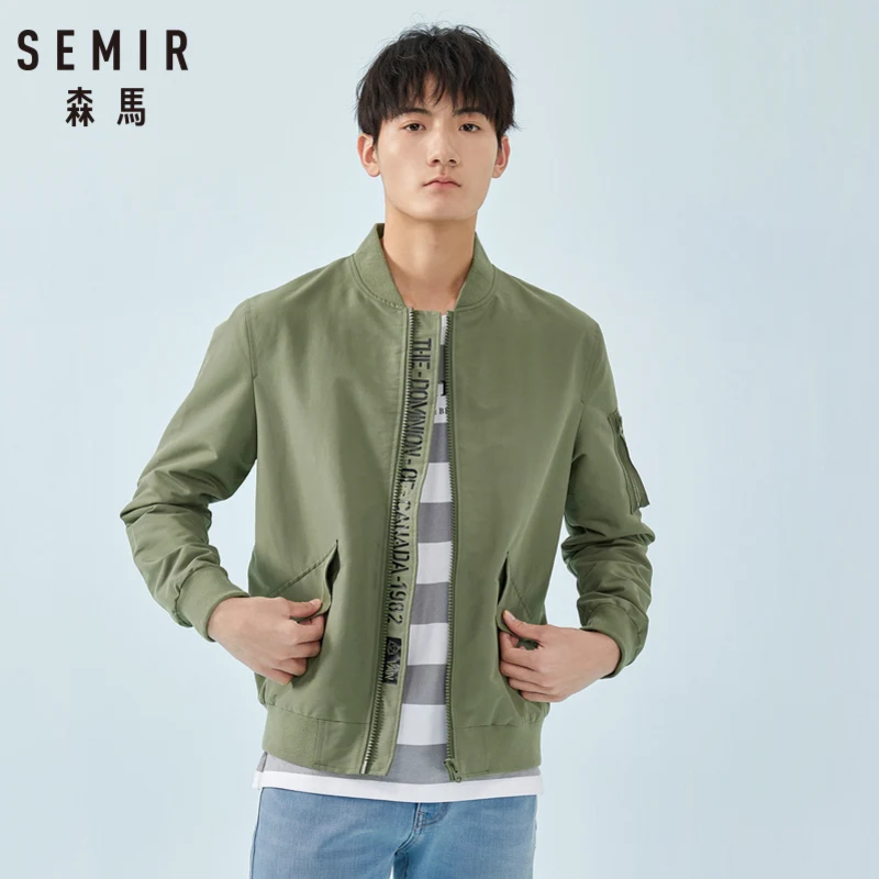 SEMIR, мужская куртка-бомбер, мужская бейсбольная куртка с карманами на молнии, Мужская водонепроницаемая куртка на молнии с передним карманом, модная