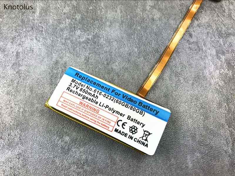 Knotolus 850mAh внутренняя литий-ионная полимерная батарея Замена для ipod 6th gen classic 160gb и 5th gen 60gb 80gb Толстая