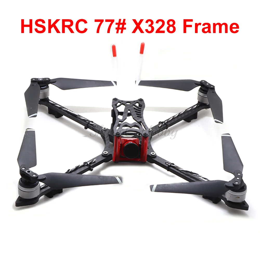 HSKRC 77 # X328 328mm tam karbon Fiber FPV yarış drone iskeleti kiti ile 5mm kol desteği 8 inç 8330 pervane
