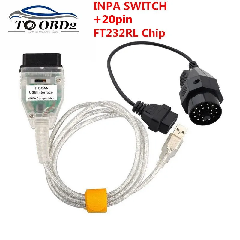 Новое поступление для BMW INPA K + DCAN USB OBD2 кабель Ediabas Line с чипом FT232RL Полная