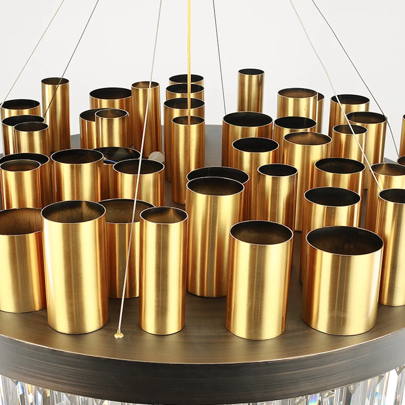 Современная круглая художественная лампа из нержавеющей стали хрустальная