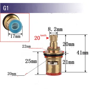 Сменный латунный кран для смесителя воды, Керамический дисковый смеситель с внутренней сердцевиной клапана, четверть оборота 12