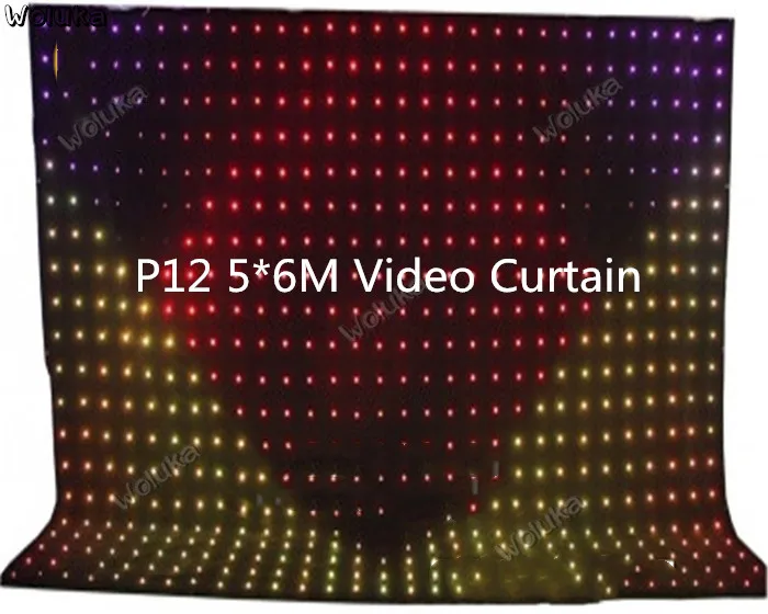 P12 5*6 м Свадебная вечеринка сценический фон LED RGB видео занавес с контроллером CD50
