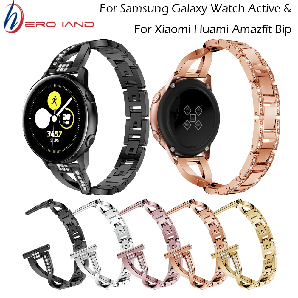 Для Galaxy Watch Active 2, смарт-ремешок для часов, металлический Кристальный ремешок для часов, ремешок на запястье для samsung Galaxy Watch, 42 мм, Шестерня S2, спортивный ремень