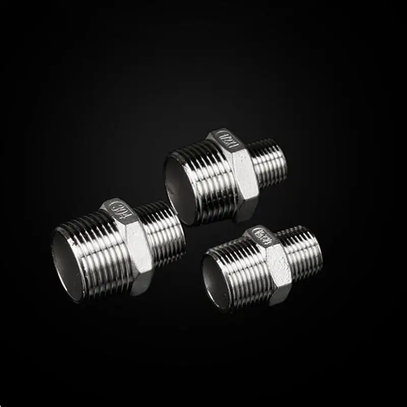 

3/4" to 3/4" BSP Male Thread Equal Pipe Fitting 304 Stainless Steel Hose Straight Connector for Water Gas Oil Tube