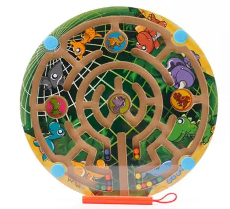 Green Магнитный лабиринт деревянная доска ранее детство обучающий игрушки игра P маленький лабиринт со стилусом - Цвет: Green