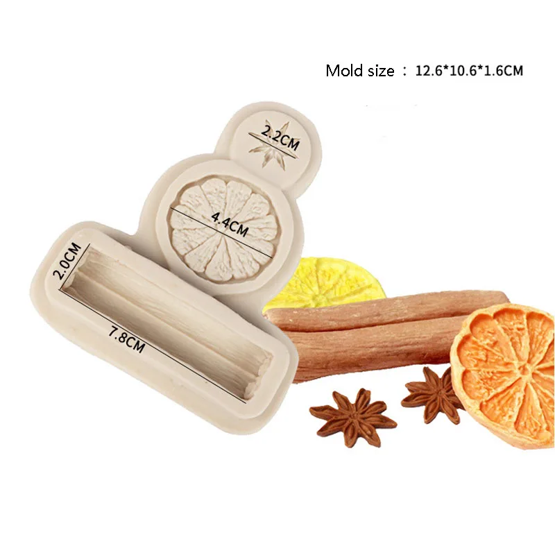 

Lemon Orange Aniseed Cinnamon Silicone Molds Soap Liquid Mould Cake Decorating Baking Tools DIY Chocolate Fondant Cookie Sugar