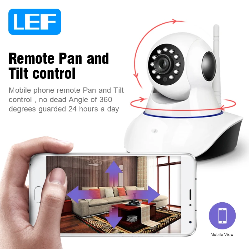 LEF P 2.0MP 1080 ip камера WiFi CCTV видеонаблюдение безопасности Pan/Tilt двухстороннее аудио