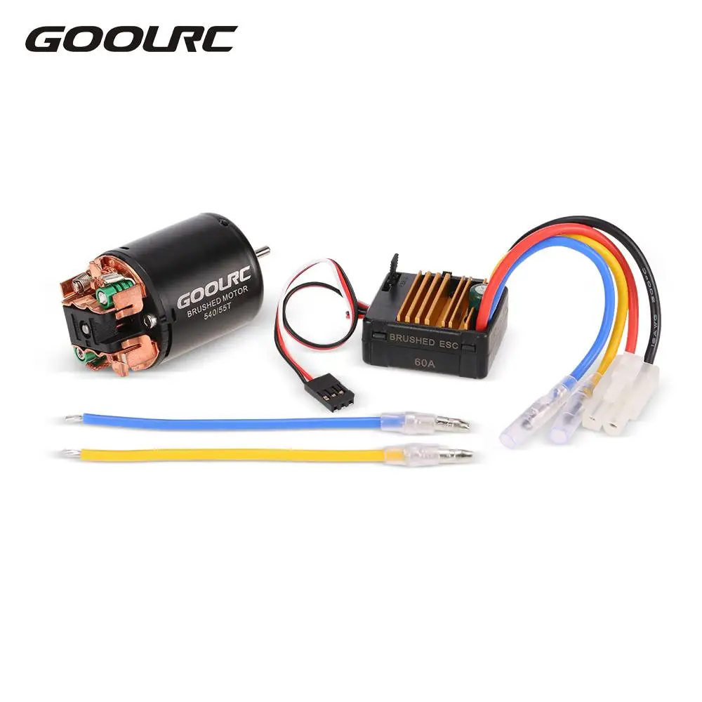 GoolRC автомобильный двигатель RC 540 55T карбоновый матовый 60A ESC Combo 1/10 Axial SCX10 RC4WD D90