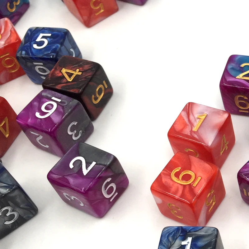 Rollooo Dice 10 шт./компл. D6 Mix color Digital Rpg dice|Кубики| |