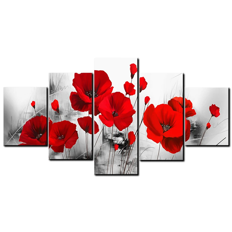 Романтическая Современная розовая роза холст живопись спальня гостиная без