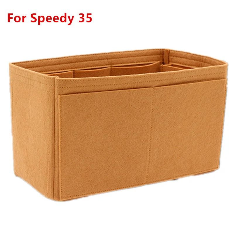 For Speedy 35 Beige Для SPEEDY 25 30 35 фетровая вставка сумка женская вставка Органайзер Сумочка Органайзер с карманами для сумка для косметики Органайзеры - Цвет: For Speedy 35 Beige