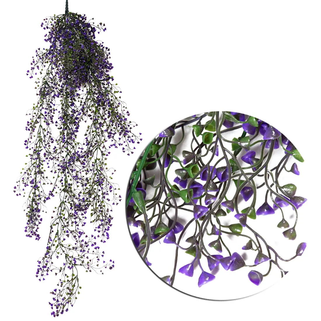 Bluish violet 120cm 85 см/120 см искусственные Висячие цветочные растения искусственная Виноградная лоза ивовые цветы из ротанга искусственные растения для украшения стен дома и сада - Цвет: Bluish violet 120cm