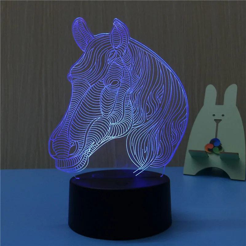 Hot Sale Led Light Usb 3D Horse's Head Lamp | Лампы и освещение