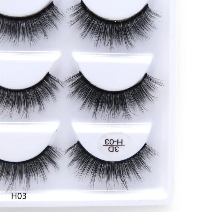 

5 pairs false eyelashes 3D mink lashes natural makeup eyelash extension long cross volume soft fake eye lashes winged faux cils