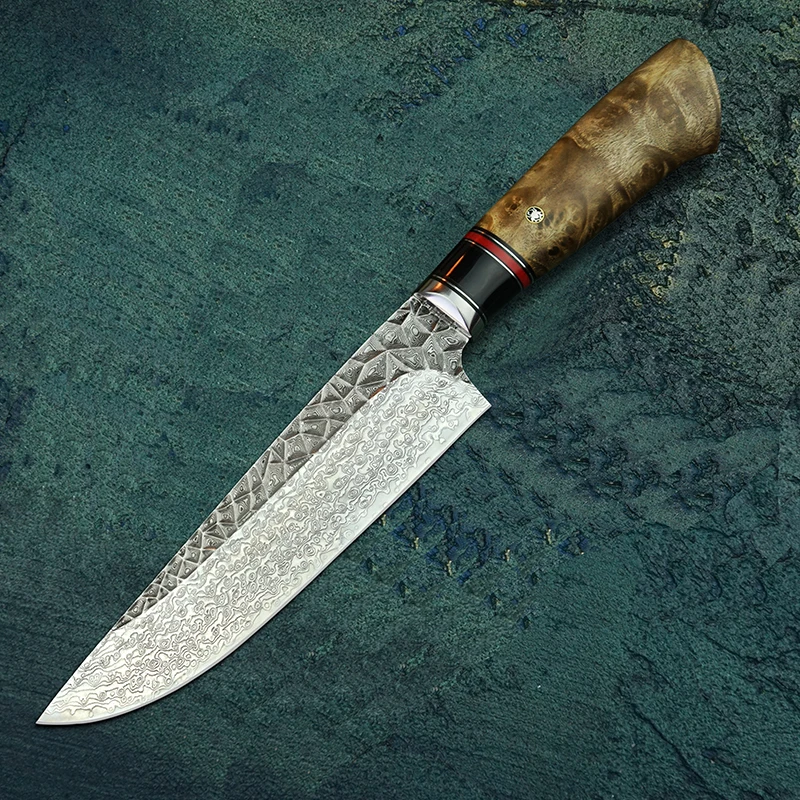 FZIZUO профессиональный шеф нож из дамасской стали 7 дюймов искусственные овощные