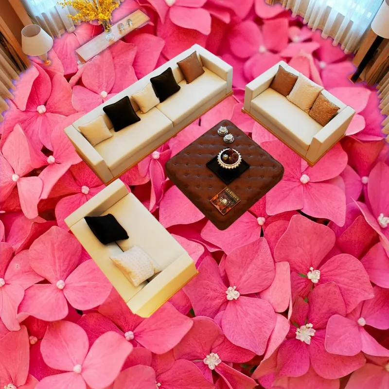 Бесплатная доставка красивые обои для пола с розовыми лепестками