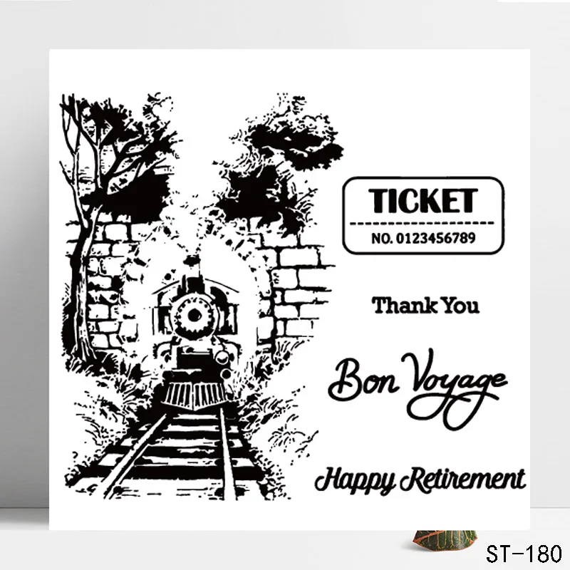 AZSG Retro Train Transparent Clear Stamps/Silicone Seals for DIY Scrapbooking Photo Album Card Making | Канцтовары для офиса и