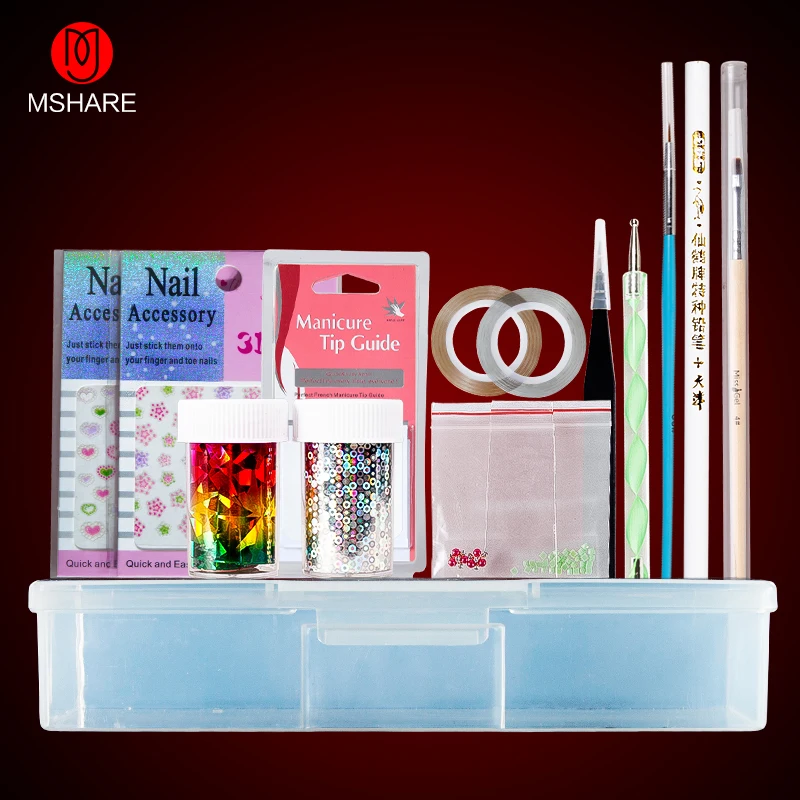 Mshare Гель лак для ногтей базовый набор инструментов маникюра Набор пилок кисть