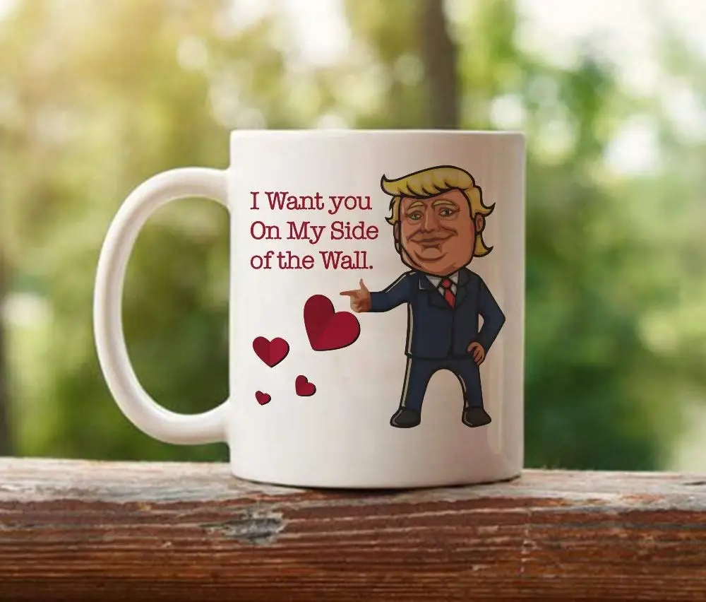 Кофейная кружка I Wall You на моей стороне стены Трамп валентинка белая 11 унций