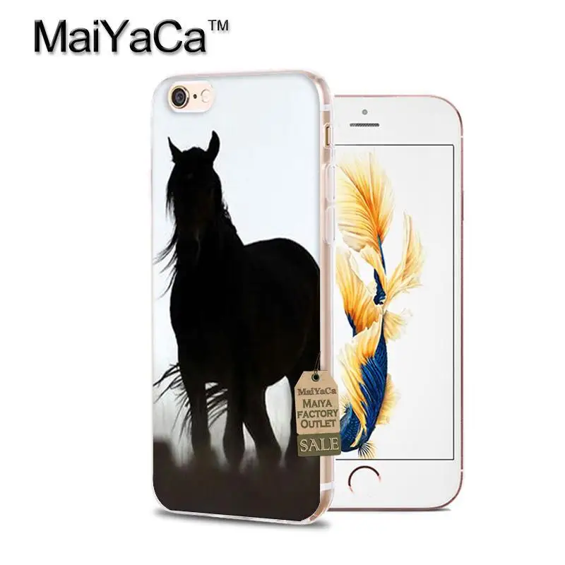 Мягкий прозрачный чехол для телефона MaiYaCa Running horse animal iPhone x xs max xr 5s 6s 7 8plus 11pro max|cover