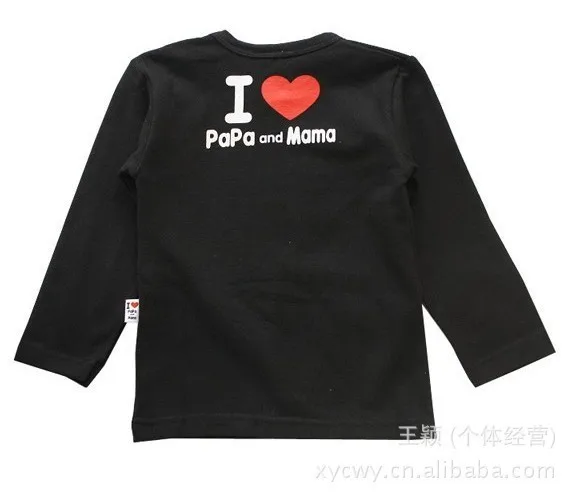 Retail ! I Love Papa &amp Mama Baby Kids 100% Cotton Shirts T-shirt Boys Girls Long Sleeve Tops Tees | Детская одежда и обувь