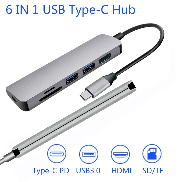 643 AixTon USB 3,1 type C концентратор для PD USB 3,0 HDMI Ноутбуки док-станция для MacBook Pro Dell huawei P20 samsung S10 телефон dex док-станция - Цвет: 643