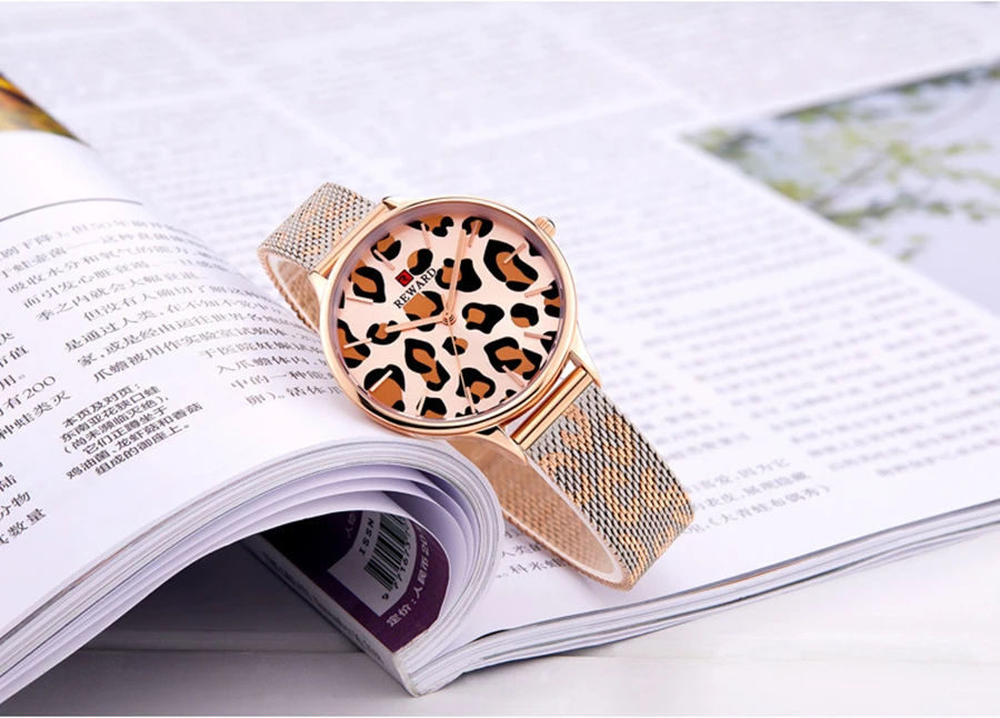 Relogio Feminino REWARD Women Bracelet Watch Ultra Thin Stainless Steel Mesh Ladies Wrist Watch Waterproof Woman Female Clock