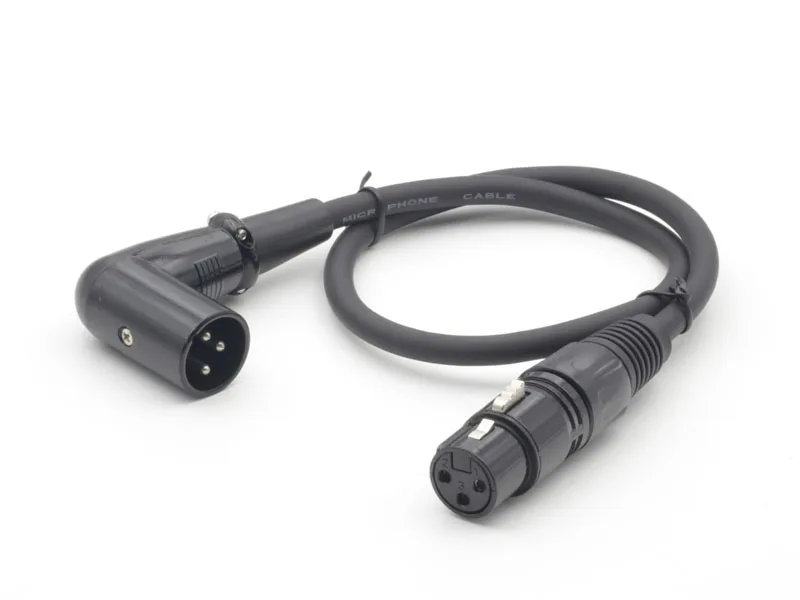90 градусов угол XLR 3Pin мужчин и женщин M/F микрофон удлинитель для аудио кабеля