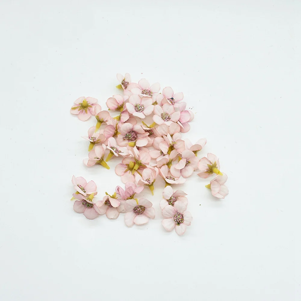 light pink 50 шт. мини шелковая Маргаритка, многоцветная искусственная Цветочная головка, скрапбукинг, сделай сам, Рождественская гирлянда, дешевые искусственные цветы для домашнего декора - Цвет: light pink
