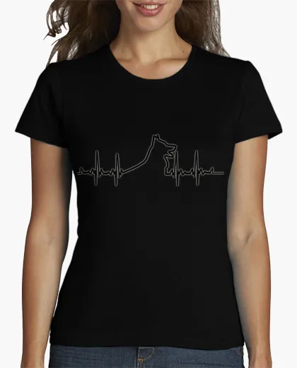 2017 Весной Новый Приход футболки женщин Электро черная собака короткий О шеи