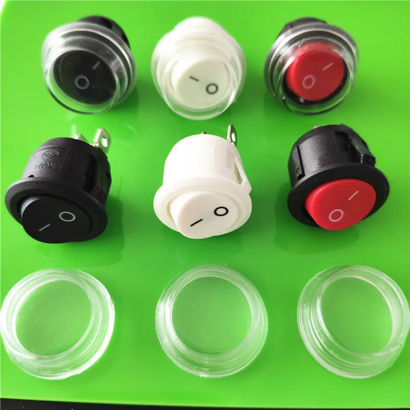 DC AC 6A/250V KCD1 2PIN 20 мм On/Off SPST G149Y круглый Кулисный переключатель, водонепроницаемая крышка, автомобильный приборная панель, трек, дропшиппинг