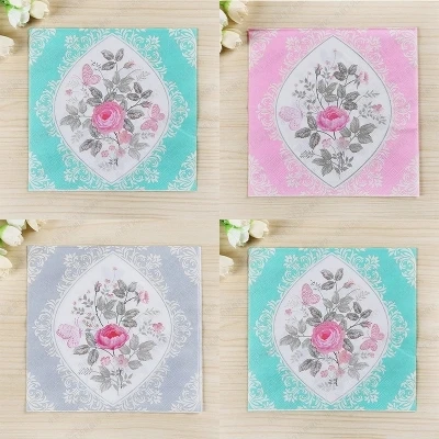 200 шт. светло-голубые салфетки в виде цветов | Дом и сад