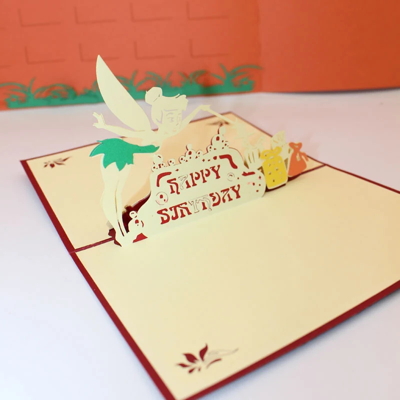 3D лазерная резка ручной работы мультфильм Волшебная фея дух бумага