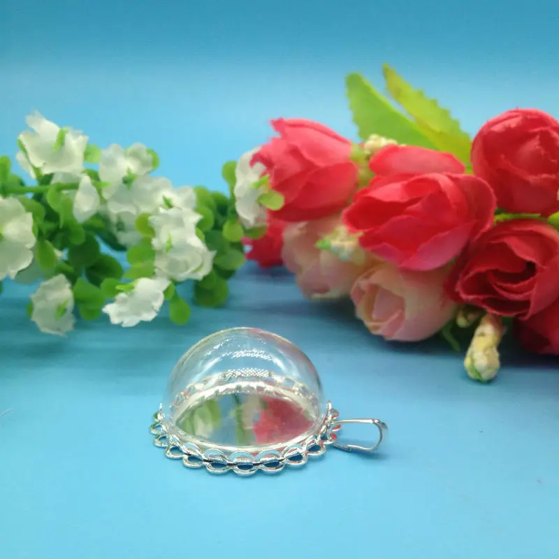 5 шт./партия Посеребренная Двойная кружевная основа поднос 15/20/25/30 мм прозрачные