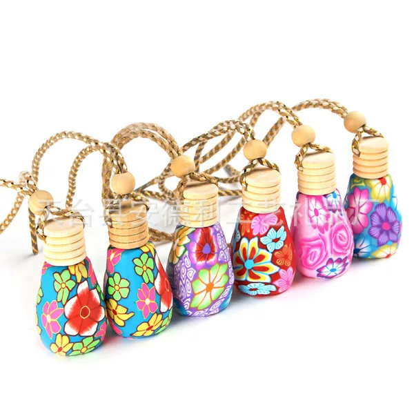 

Car perfume bottles-100pcs/lot Hot selling good quality polymer clay bottles mini empty bottle beauty multicolor Chinese artwork