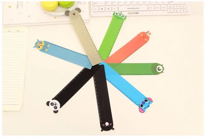 2017 Лоскутная линейка 15 см Мультяшные животные каваи Пластиковые Гибкая