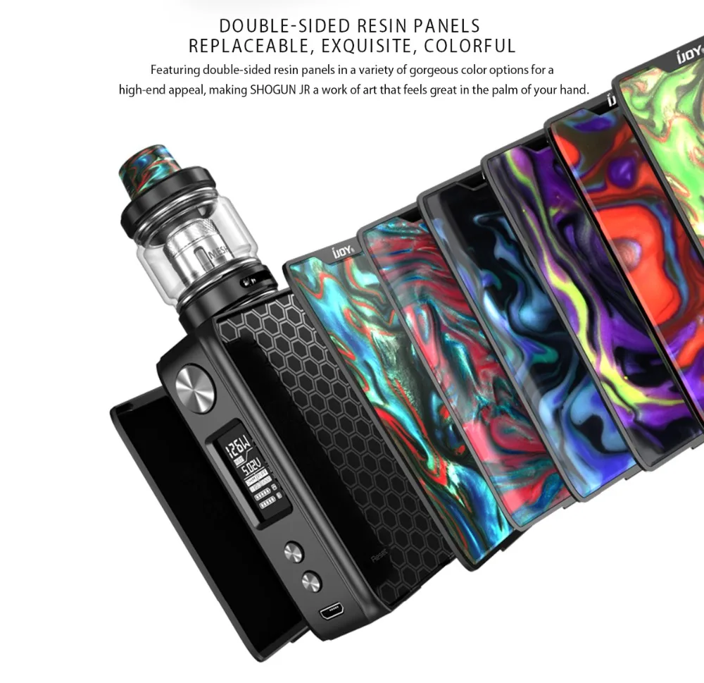 Оригинал IJOY SHOGUN JR Kit 126 Вт TC Mod Box Vape с Subohm TANK Mesh Coil электронная сигарета