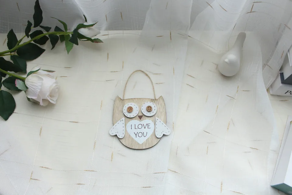 3D деревянные плащи и знаки креативная сова модель I Love You слова Рождественские елочные украшения сова висячие украшения двери и Настенный декор