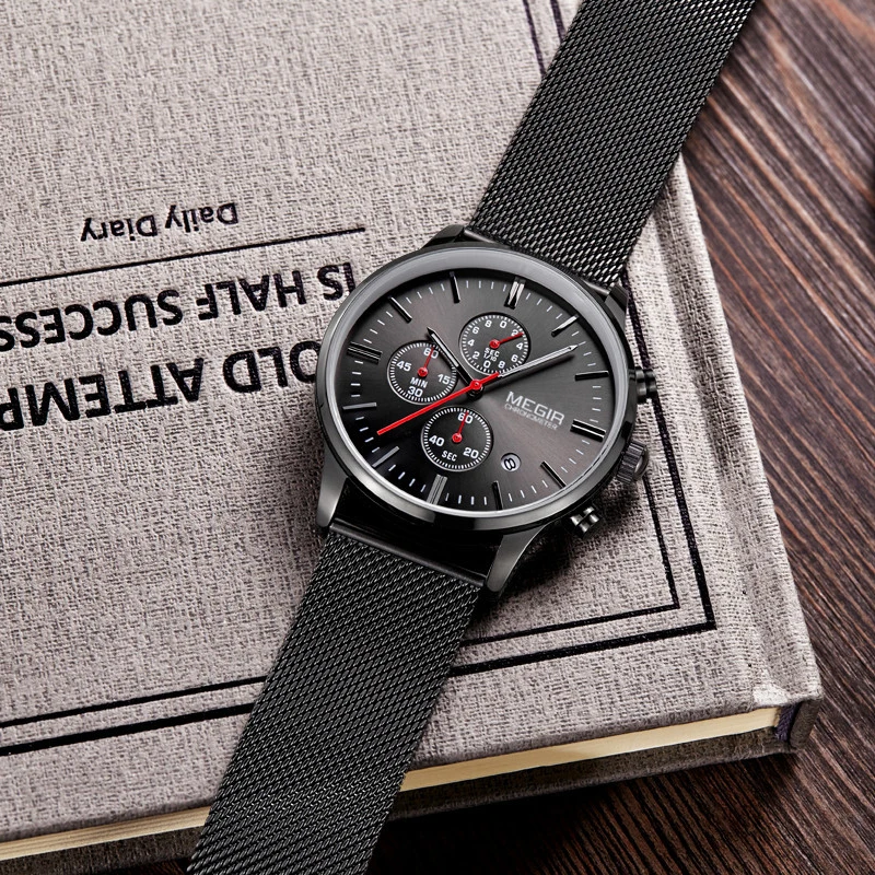 Оригинальные часы MEGIR 2011 Мужские Простые Стильные Роскошные брендовые с ремешком