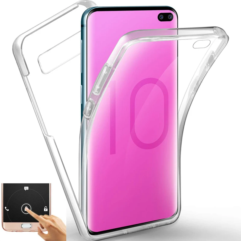 Передний + задний Прозрачный чехол для Samsung Galaxy Note 9 8 S10 S10e S9 S8 Plus S7 edge A9 J8 A7 A6 A8 J4 J6 2018