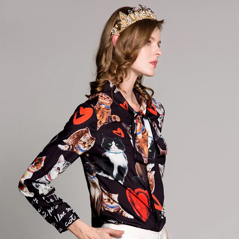 Высокое качество модная новинка Весенняя подиумная дизайнерская блузка Женские