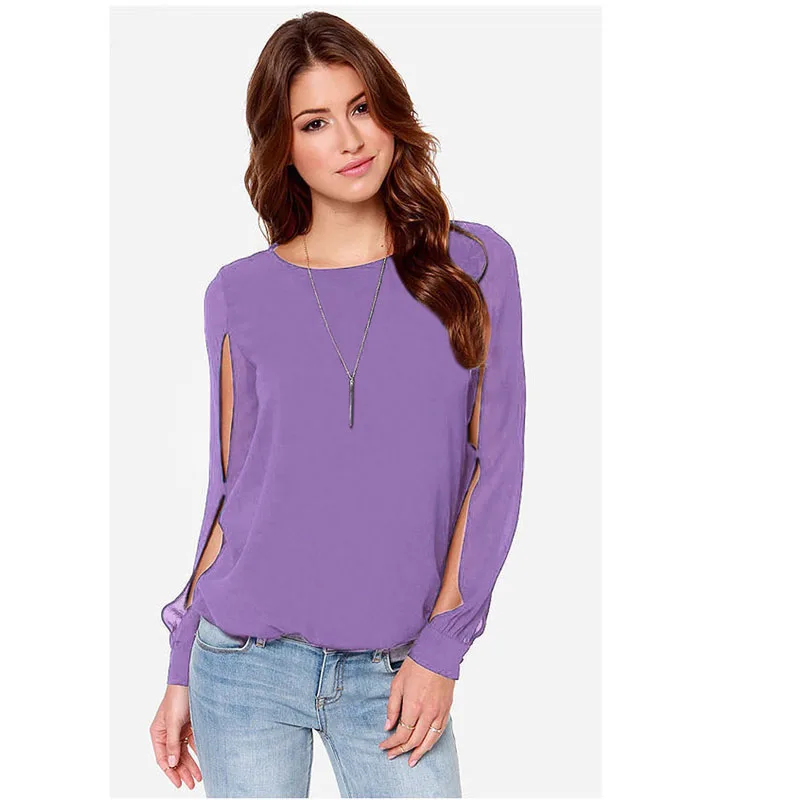 Blusas mujer de moda Весна modis Свободная шифоновая блуза с длинным рукавом размера плюс повседневные женские майки и футболки