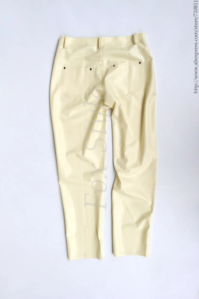 Латексные брюки джинсы белого цвета | Мужская одежда