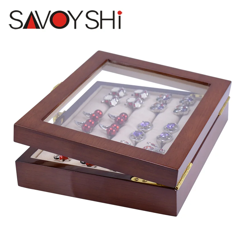 Бижутерия SAVOYSHI роскошная стеклянная коробка для хранения 12 пар вместительная