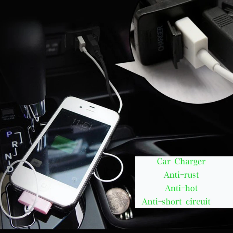 Высокоскоростное автомобильное зарядное устройство с двумя портами USB и 1 портом