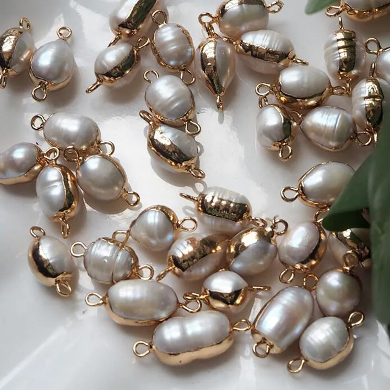 

8*20MM 10Pcs Baroque Irregular 100% AA Natural Freshwater Pearl Strand Bead Earring Charms