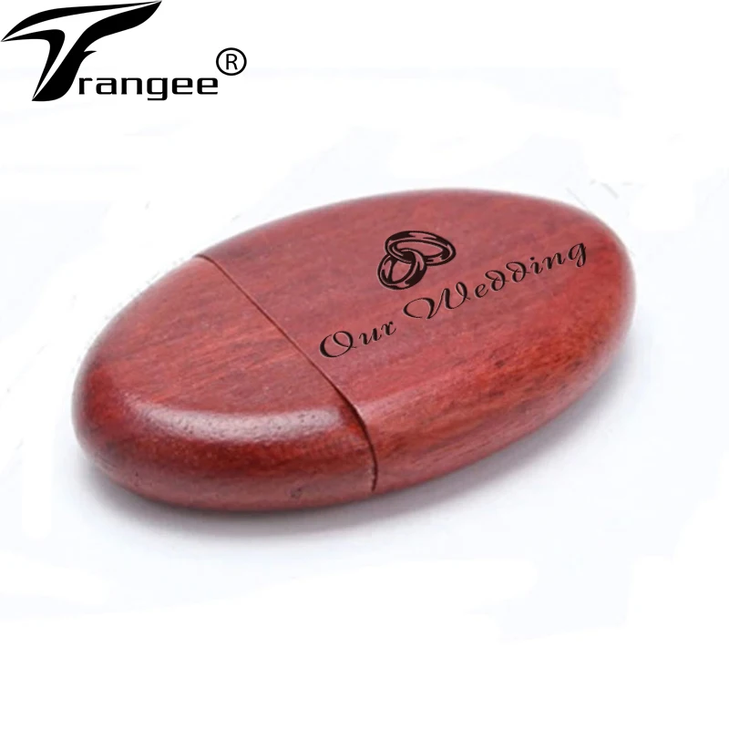 Овальный деревянный USB флеш накопитель Trangee 4 ГБ 8 16 32 64 128 (5 шт. с бесплатным