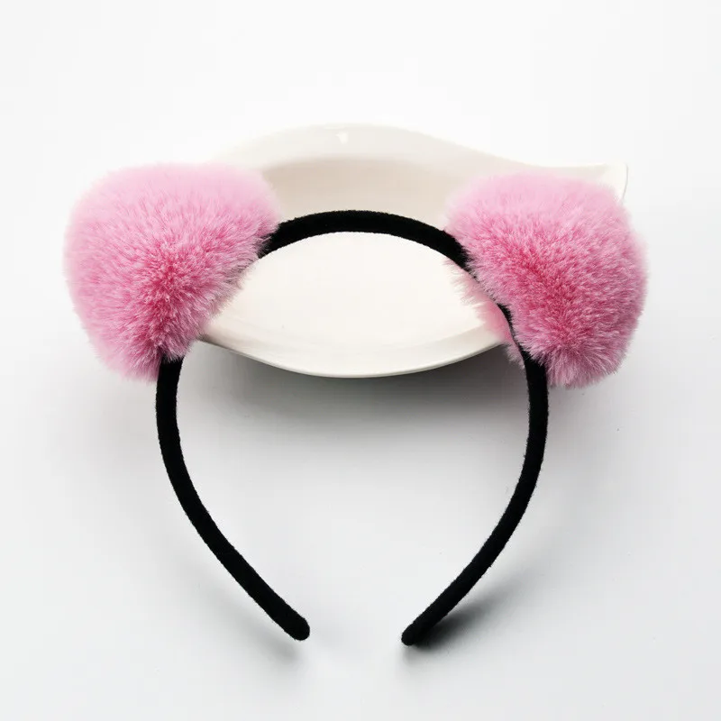 Korean Cloth Short Plush Cat Ear Headband Cute Women Girls Kids Party Festival Fantastic Hair Accessories HairBand | Аксессуары для