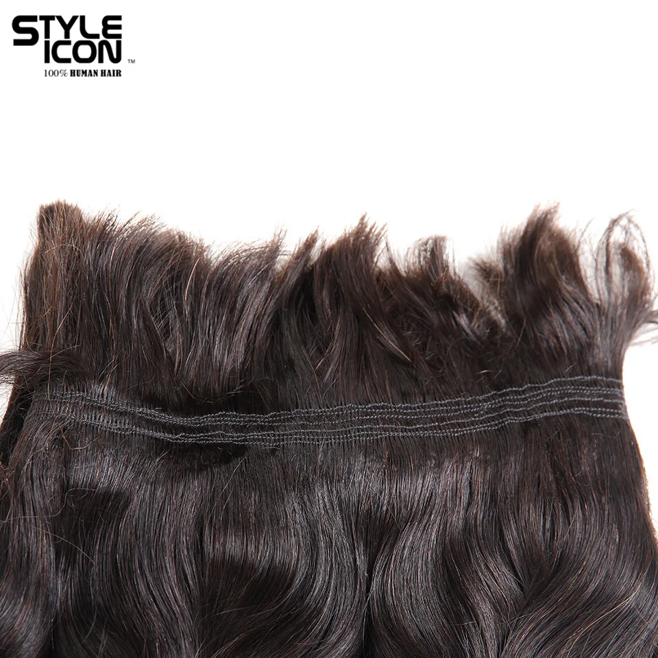 Styleicon 4 пучка предложения человеческие волосы для плетения оптом натуральный цвет плетение Remy перуанские Волнистые объемные волосы для наращивания крючком